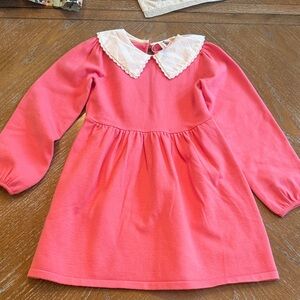 Janie and Jack Pink Dress with White Lace Collar